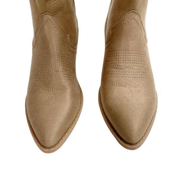 MADDEN GIRL Silverton Western Pull On Faux Leather Boots In Tan Fab - Picture 3 of 9